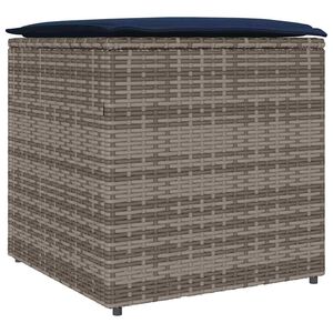 vidaXL Cushion Box with Storage Grey 50 x 50 x 50 cm Poly Rattan