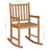 vidaXL Rocking Chair with Wine Red Cushion Solid Teak Wood