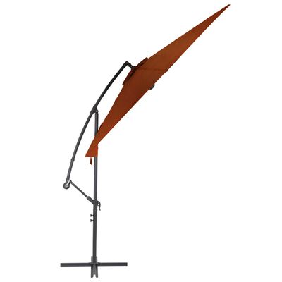 vidaXL Cantilever Garden Parasol with Aluminium Pole Terracotta 300 cm