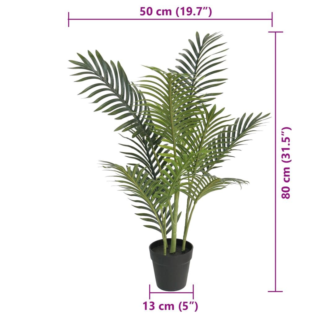 vidaXL Artificial Palm Tree Green 80 cm PP