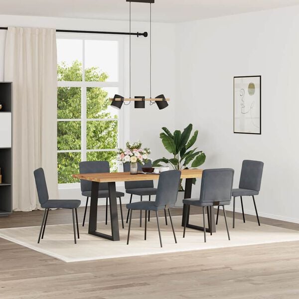vidaXL Dining Chairs 6 pcs Dark Grey Velvet