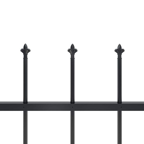 vidaXL Garden Fence with Spear Top Steel 1426x120 cm Black
