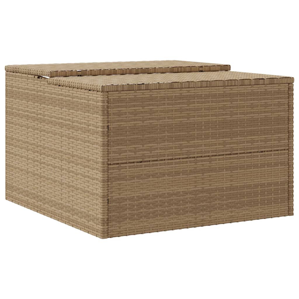 vidaXL Robot Mower Garage Beige 86x90x52/57 cm Poly Rattan