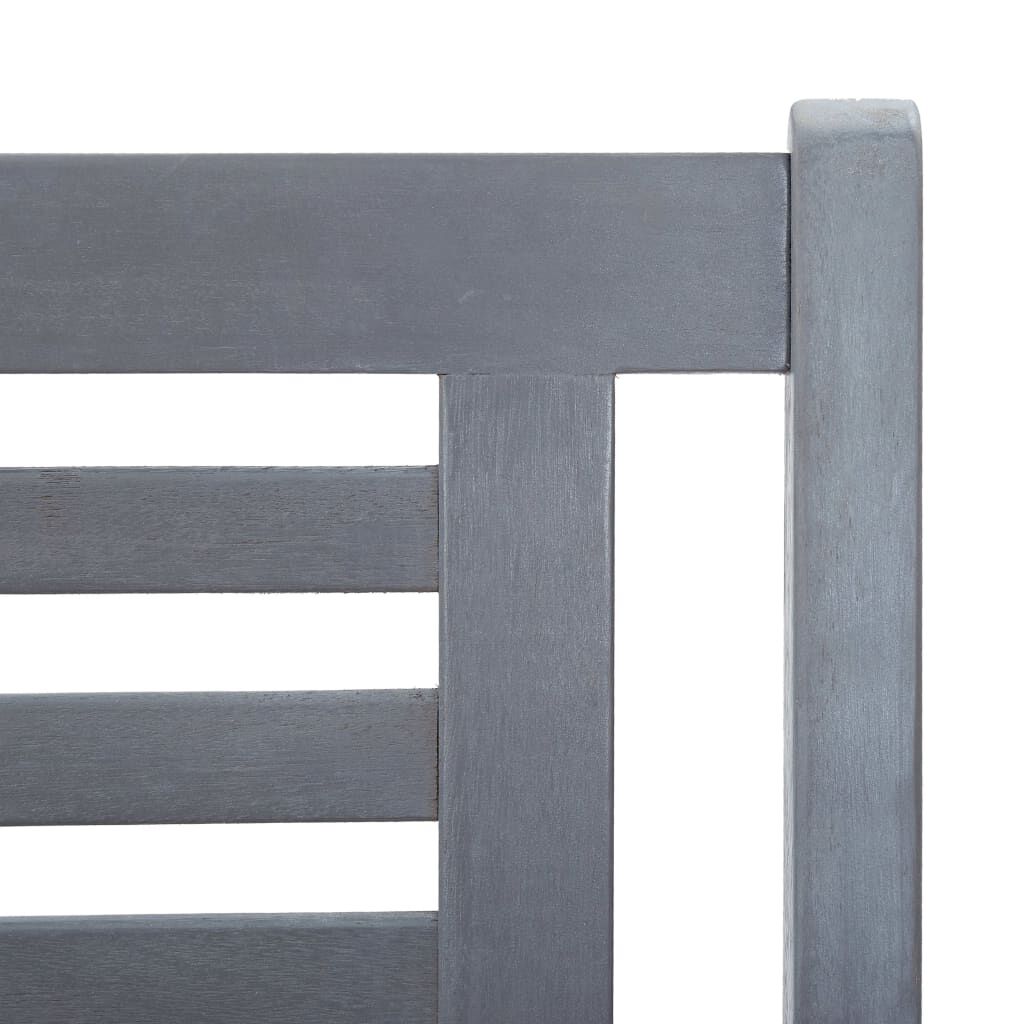 vidaXL 2-Seater Garden Bench 120 cm Grey Solid Eucalyptus Wood