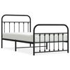 vidaXL Metal Bed Frame without Mattress with Footboard Black 100x190cm