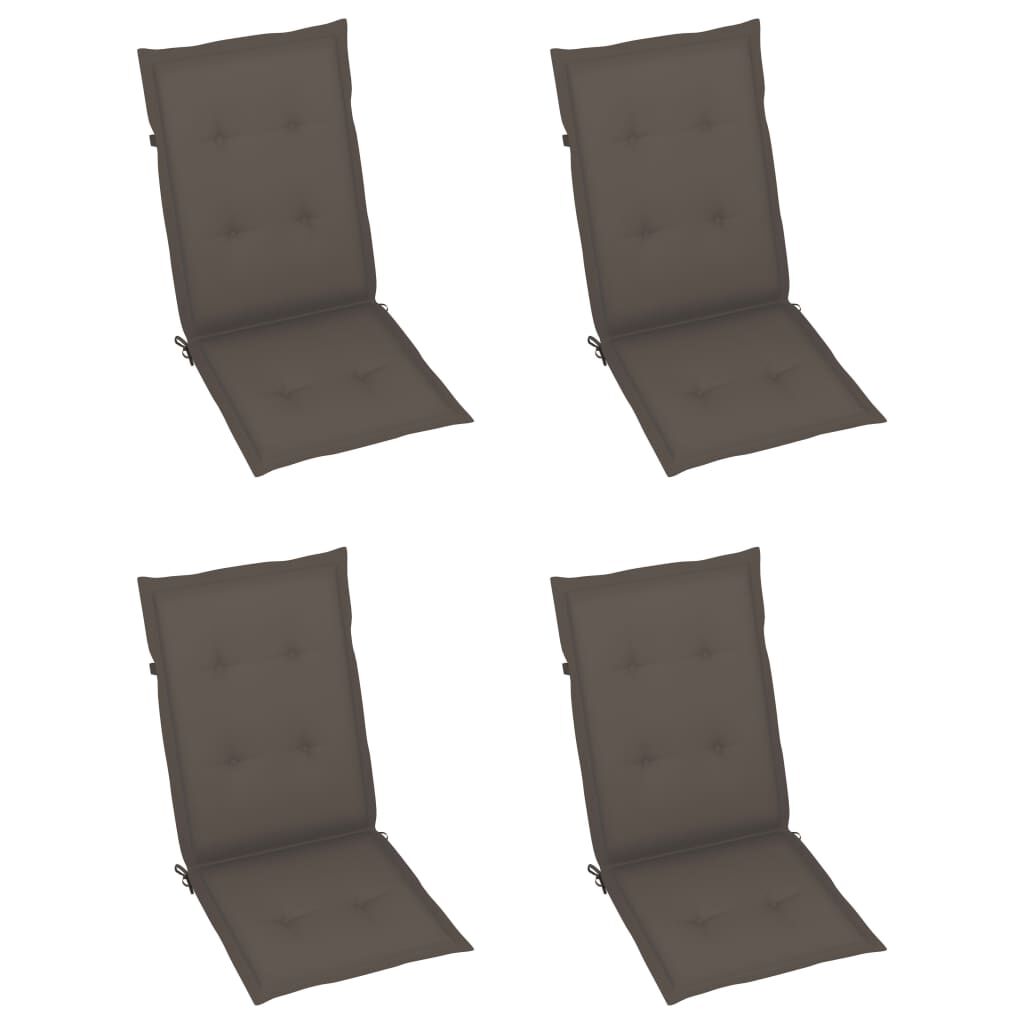 vidaXL Garden Reclining Chairs 4 pcs with Cushions Solid Acacia Wood