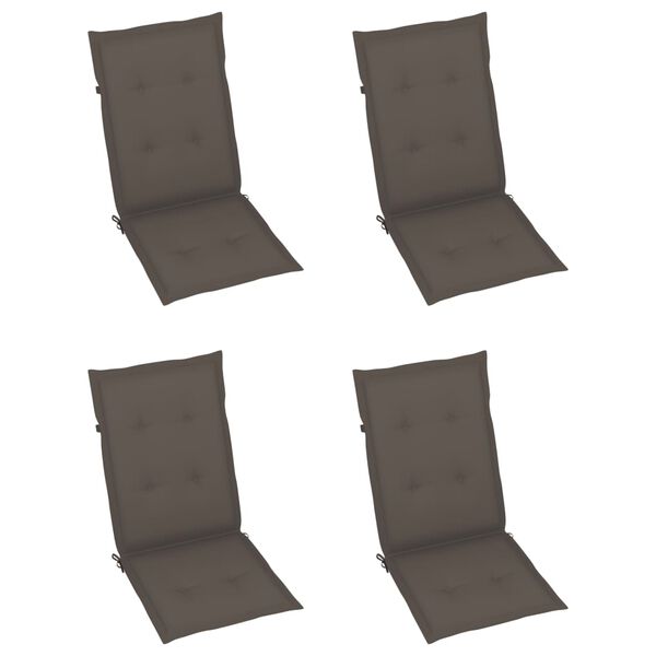 vidaXL Garden Reclining Chairs 4 pcs with Cushions Solid Acacia Wood