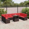 vidaXL Garden Sofa Set Manual 11 pcs Brown and red 100 x 55 x 73 cm