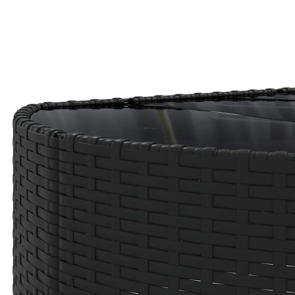 vidaXL 7 Piece Garden Sofa Set with Cushions Black Poly Rattan