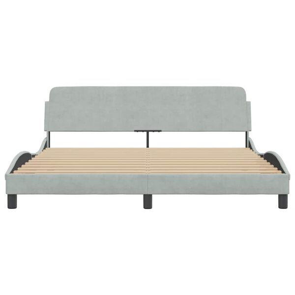 vidaXL Bed Frame "Dover" Light Grey 183x213 cm Velvet