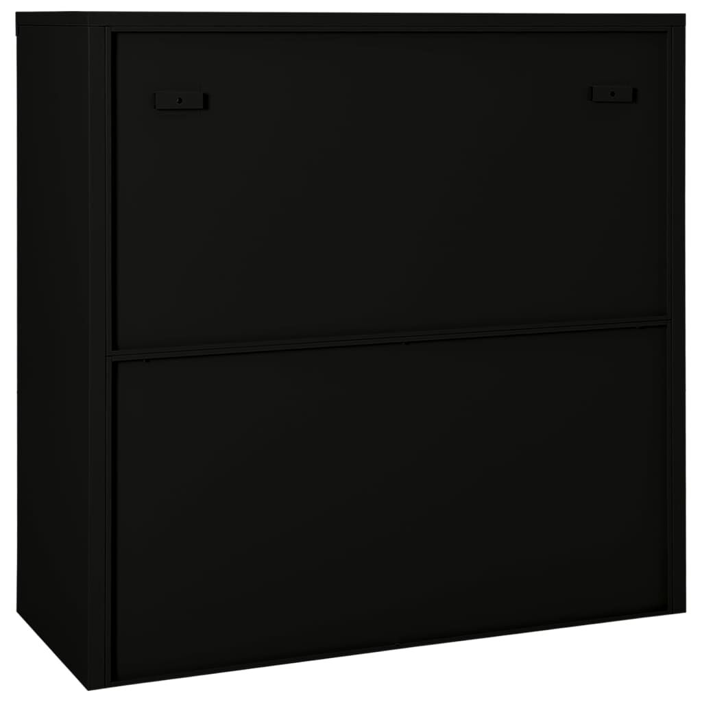 vidaXL Sliding Door Cabinet Black 90x40x90 cm Steel