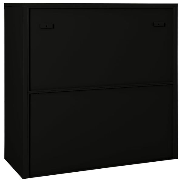vidaXL Sliding Door Cabinet Black 90x40x90 cm Steel