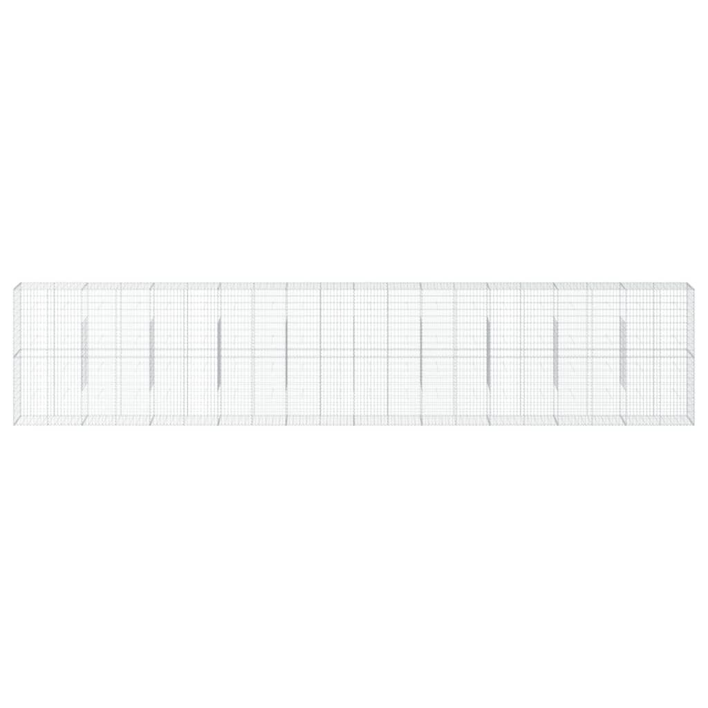 vidaXL Gabion Basket with Cover 1000x50x200 cm Galvanised Iron