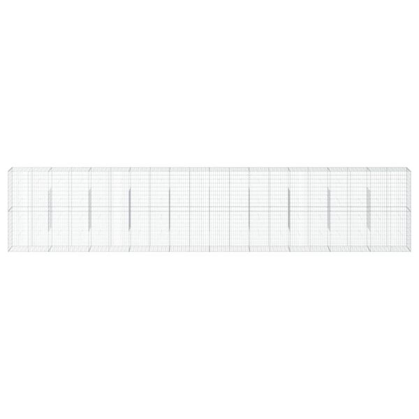 vidaXL Gabion Basket with Cover 1000x50x200 cm Galvanised Iron