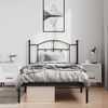 vidaXL Metal Bed Frame without Mattress with Headboard Black 100x190cm