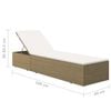 vidaXL Sunlounger Poly Rattan Brown and Cream White