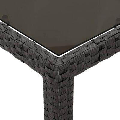 vidaXL 7 Piece Garden Dining Set with Cushions Black Poly Rattan