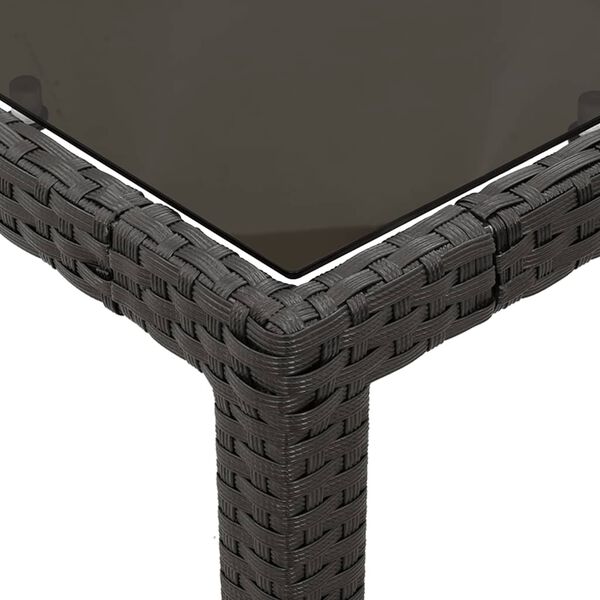 vidaXL 7 Piece Garden Dining Set with Cushions Black Poly Rattan