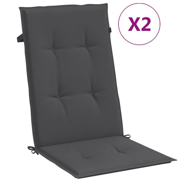 vidaXL Highback Chair Cushions 2 pcs Melange Anthracite 120x50x4 cm Fabric