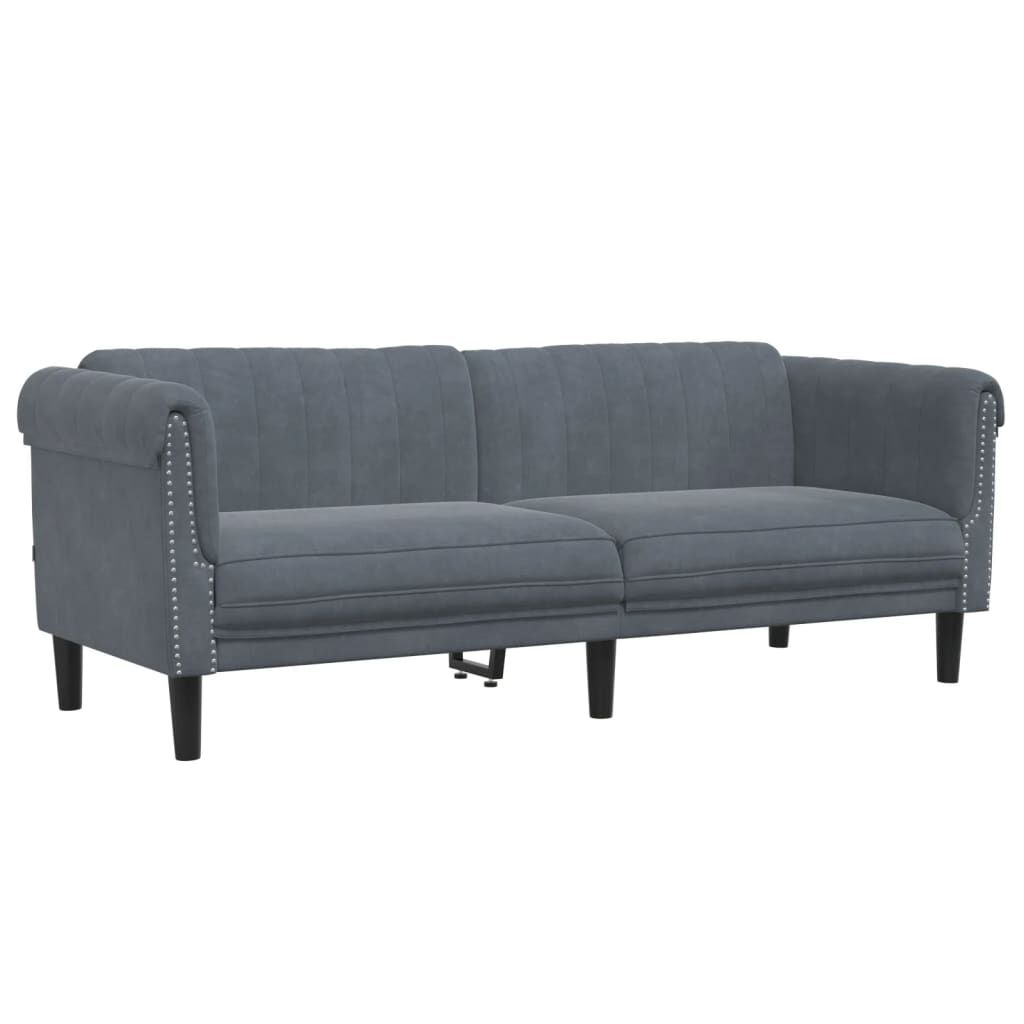vidaXL 2 Piece Sofa Set Dark Grey Velvet