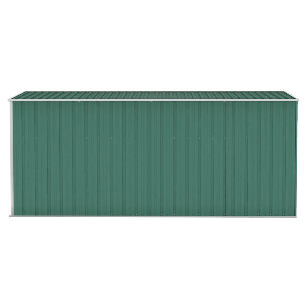 vidaXL Wall-mounted Garden Shed Green 118x382x178 cm Galvanised Steel