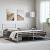 vidaXL Metal Bed Frame without Mattress with Footboard White 183x213cm