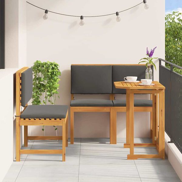 vidaXL Garden Bistro Set 3 pcs Brown Solid Acacia Wood