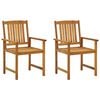 vidaXL Garden Chairs with Cushions 2 pcs Solid Acacia Wood