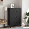 vidaXL Industrial Storage Chest Black 75x40x115 cm Metal