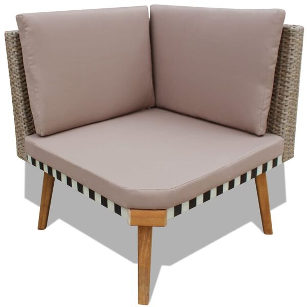 vidaXL 4 Piece Garden Lounge Set with Cushions Poly Rattan Grey