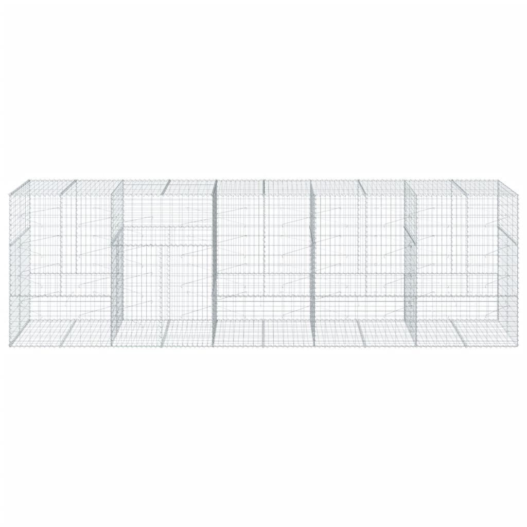 vidaXL Gabion Basket with Cover 500x100x150 cm Galvanised Iron