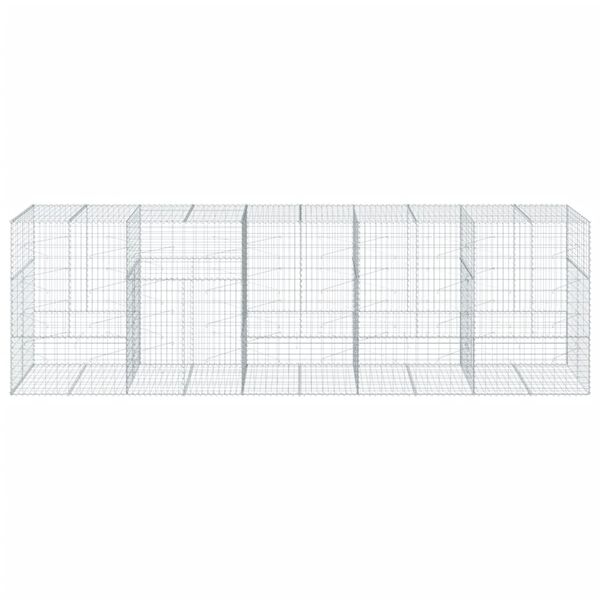 vidaXL Gabion Basket with Cover 500x100x150 cm Galvanised Iron