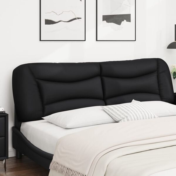 vidaXL Headboard Cushion "Hvar" Black 183 cm King Faux Leather