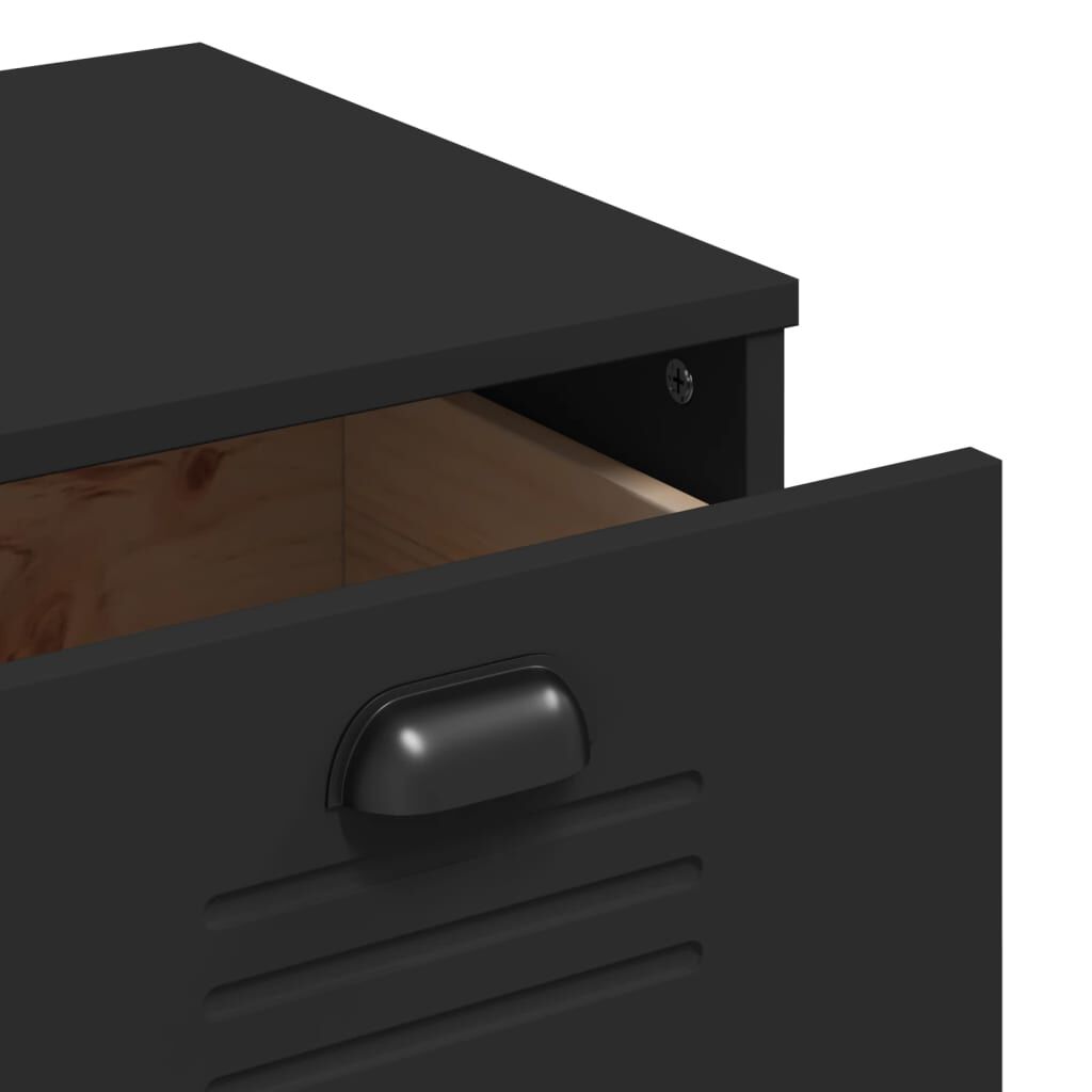 vidaXL Highboard VIKEN Black 80x40x190 cm Solid Wood Pine