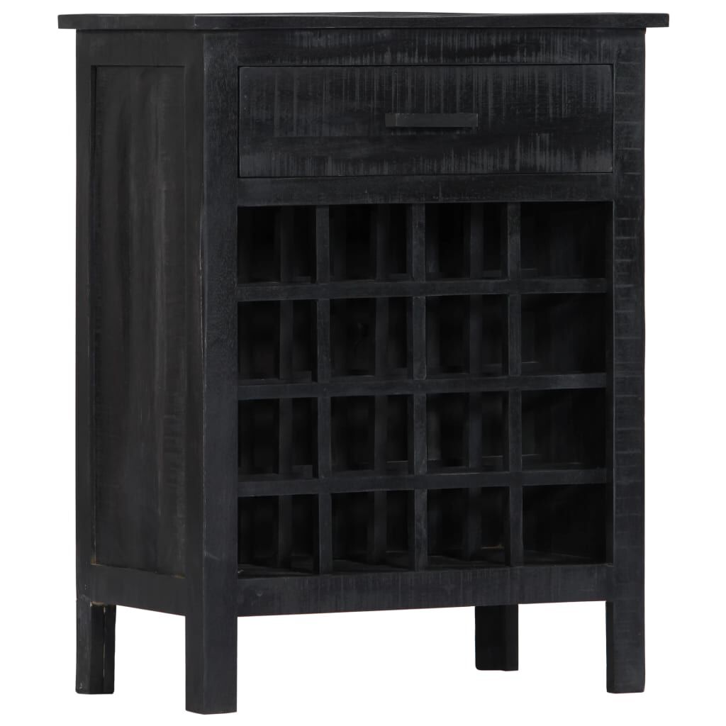 vidaXL Wine Rack Black 56x35x75 cm Solid Mango Wood