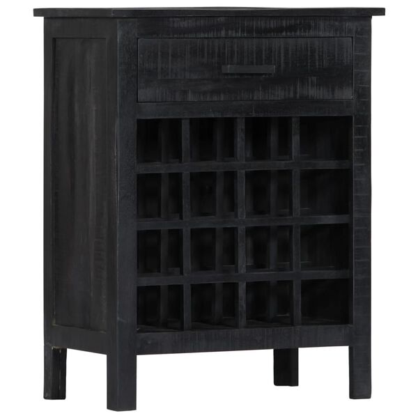 vidaXL Wine Rack Black 56x35x75 cm Solid Mango Wood