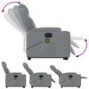 vidaXL Electric Stand up Massage Recliner Chair Light Grey Fabric