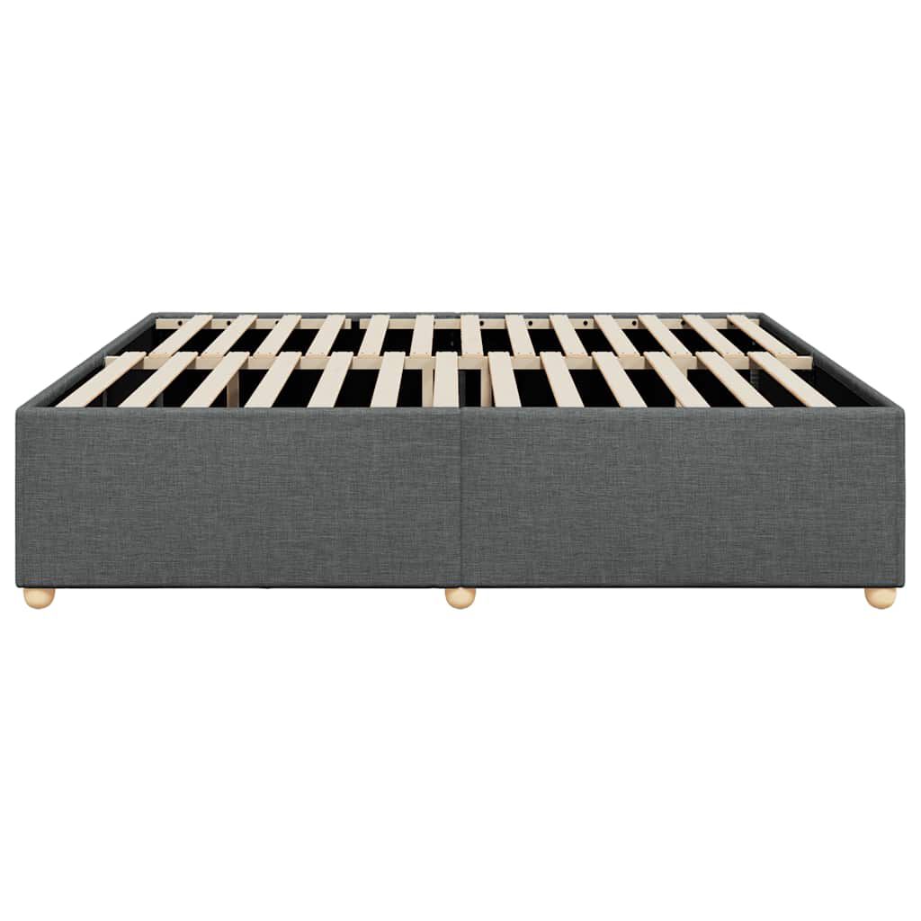 vidaXL Bed Frame without Mattress Dark Grey California King Fabric