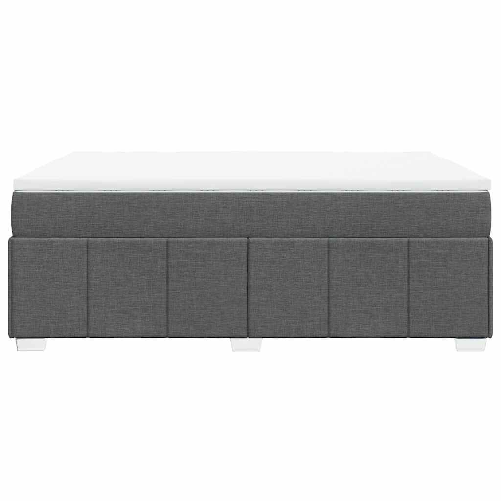 vidaXL Box Spring Bed with Mattress Dark Grey Full Fabric