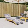 vidaXL Sun Lounger Cushion Grey Check Pattern 200x60x3cm Oxford Fabric
