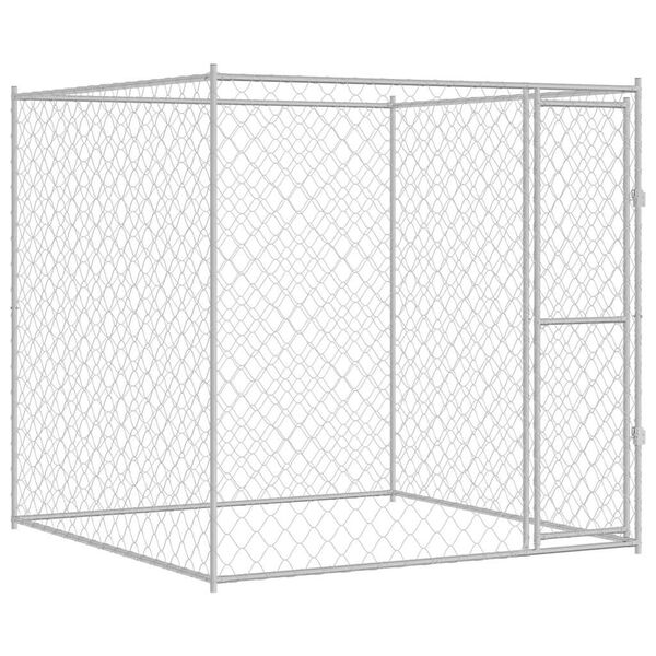 vidaXL Dog Cage Silver 200 x 200 x 200 cm Steel and PE