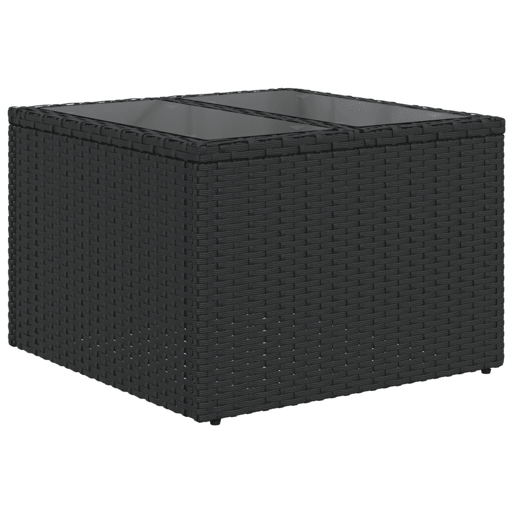 vidaXL 7 Piece Garden Sofa Set with Cushions Black Poly Rattan