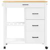 vidaXL Kitchen Trolley MONZA 84x40x90 cm Solid Wood Pine