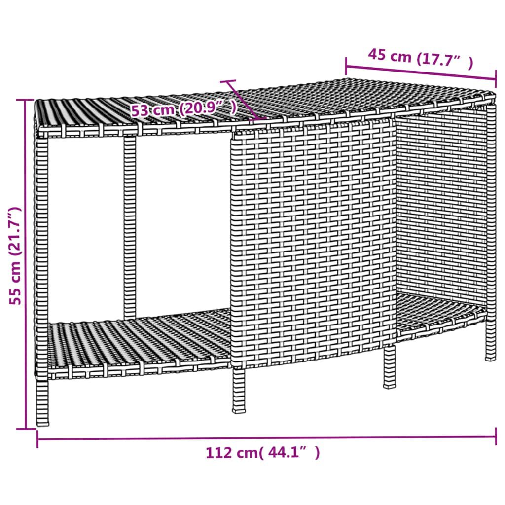 vidaXL Storage Shelves for Hot Tub 2 pcs Grey Poly Rattan