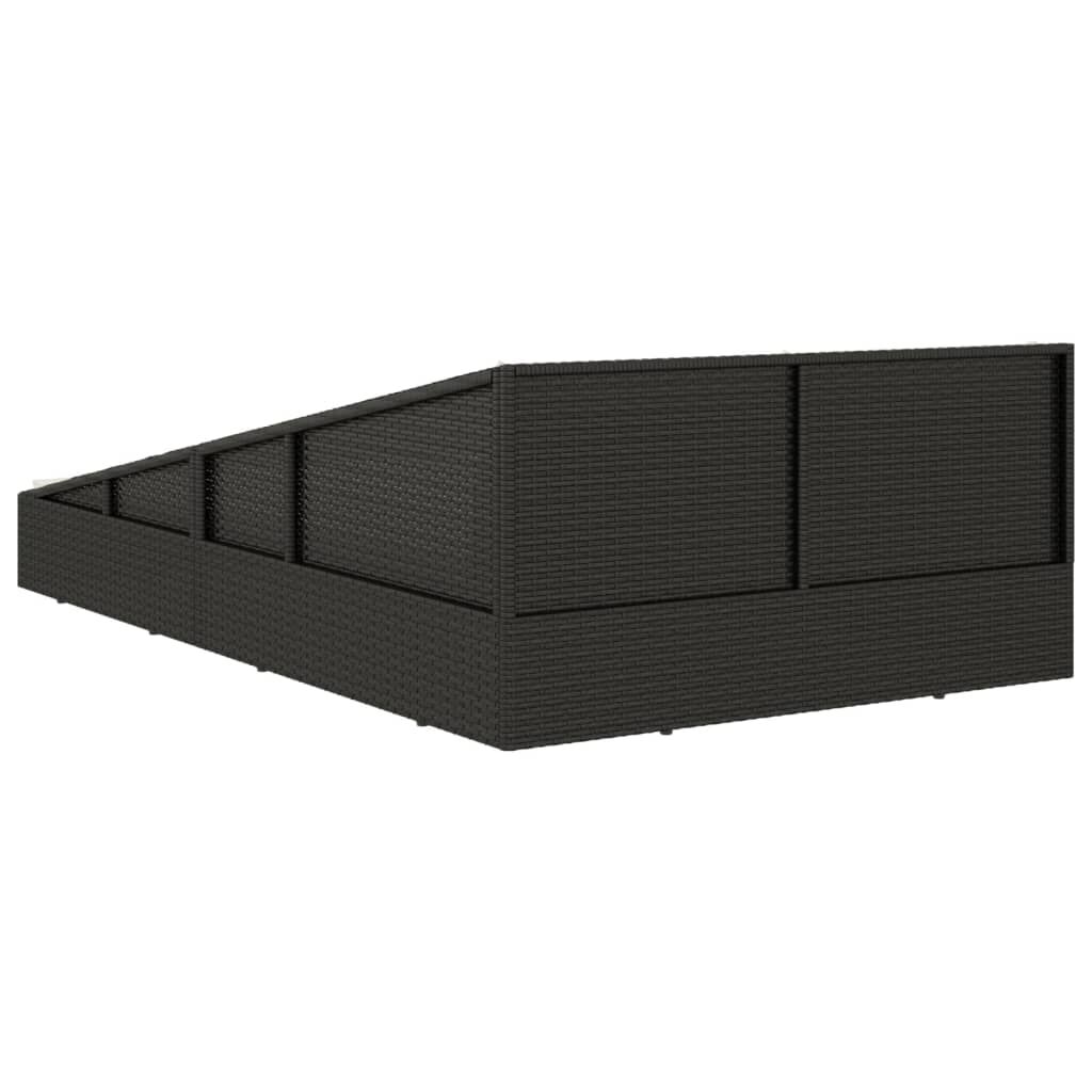 vidaXL Garden Bed Black 110x200 cm Poly Rattan