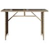 vidaXL Garden Table with Glass Top Beige 110x68x70 cm Poly Rattan