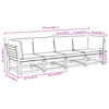 vidaXL 4 Piece Garden Lounge Set with Cushions Solid Wood Acacia