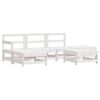 vidaXL 6 Piece Garden Lounge Set with Cushions White Solid Wood