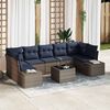 vidaXL Sofa Set with Cushion 8 pcs Grey Poly Rattan