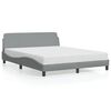 vidaXL Bed Frame "Dover" Light Grey 152x203 cm Queen Fabric